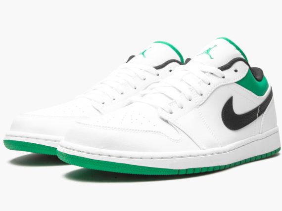 Air Jordan 1 Low White Lucky Green Black