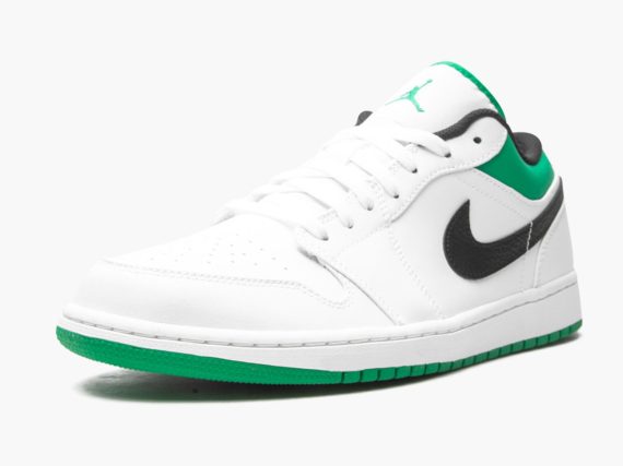 Air Jordan 1 Low White Lucky Green Black