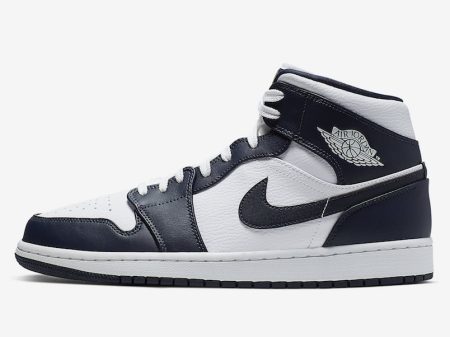 Air Jordan 1 Mid In Navy And Gold