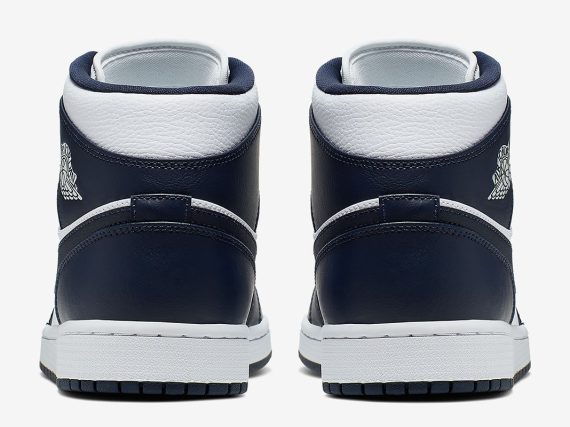 Air Jordan 1 Mid In Navy And Gold