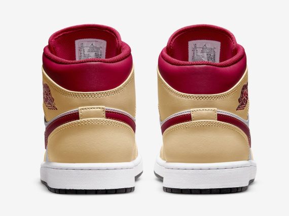Air Jordan 1 Mid White-Cardinal Red-Light Curry