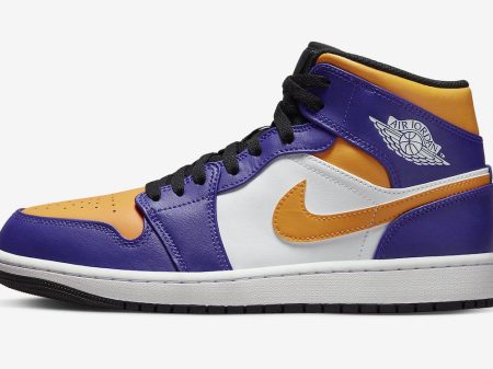 Air Jordan 1 Mid Lakers Purple Yellow