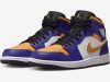 Air Jordan 1 Mid Lakers Purple Yellow