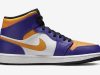 Air Jordan 1 Mid Lakers Purple Yellow